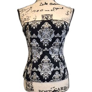 White House Black Market NWT Bustier Corset Top 2 Baroque Strapless Y2K Zip Back